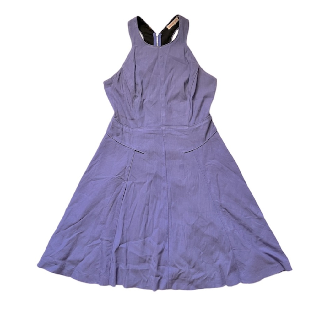Rebecca Taylor Purple Sleeveless Flare Mini Dress with Back Cutouts